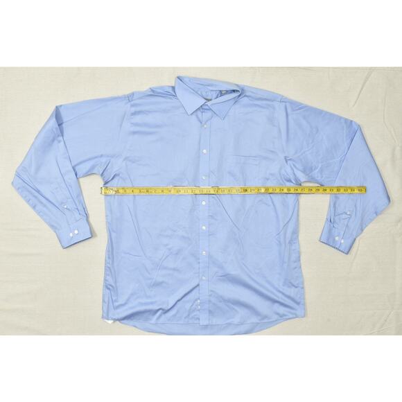 Michael Kors Tall Fit Non Iron Dress Shirt Blue Size 18.5 38/39 - Picture 2 of 8